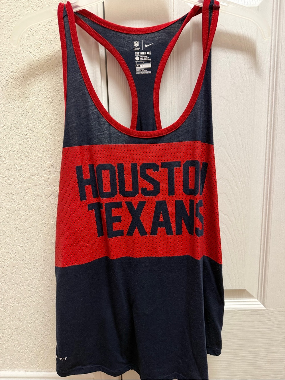 Nike Houston Texans Red and Navy Racerback Tank